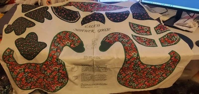 Vtg Springs Industries Calico Mother Goose Fabric Panel Christmas Holiday Sewing - Image 1 of 4