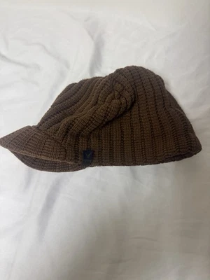 Gorro tejido acanalado marrón American Eagle con ala talla única, Y2K #247 Foto 1 de 4