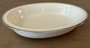 LENOX Montclair Oval Vegetable BOWL B501 Ivory with Platinum Trim 9.50" USA - Picture 1 of 7