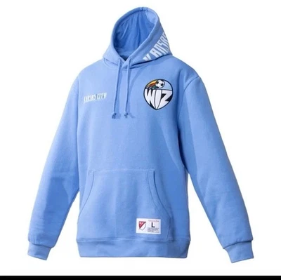 Mitchell & Ness 堪萨斯城奇才队 MLS 足球队连帽衫运动衫,大号全新带标签 — 第 1/4 张图片