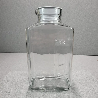 Vintage Anchor Hocking Clear Glass Smooth Refrigerator Pitcher With Lid  - Image 1 of 4
