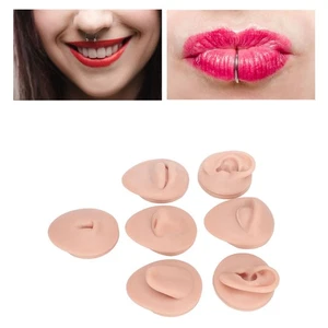 6x Silicone Mouth Piercing Practice Model Reusable Nose Displays Body Parts - Picture 1 of 11