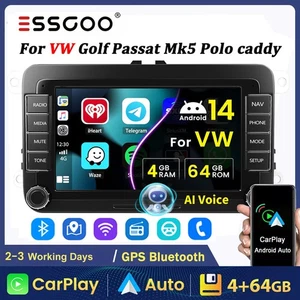 4+64G Car Stereo Apple Carplay For VW Volkswagen Jetta Passat WiFi GPS FM Radio - Picture 1 of 15