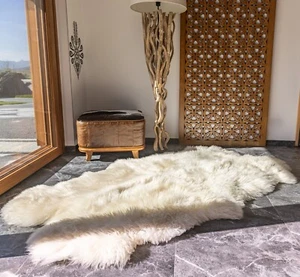 Großer echter Schaffell XXXXL 210 x 120 cm, Natur Teppich Schaffell - Bild 1 von 5