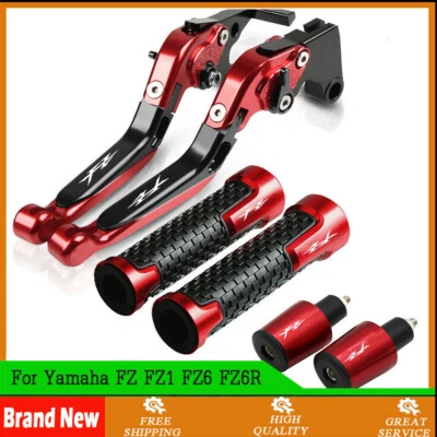 For Yamaha FZ FZ1 FZ6 FZ6R New Motorcycle Handle Grips Cap Brake Clutch Levers - Image 1 of 4
