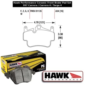 Hawk Performance Ceramic Front Brake Pad Set 997 Carrera / Carrera 4 / Targa 4 - Picture 1 of 2