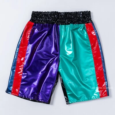 Baúles de Boxeo PVC Brillante (con Forro de PVC) Coloridos (Talla 4L para Hombre) Pantalones Cortos/3XL Foto 1 de 4