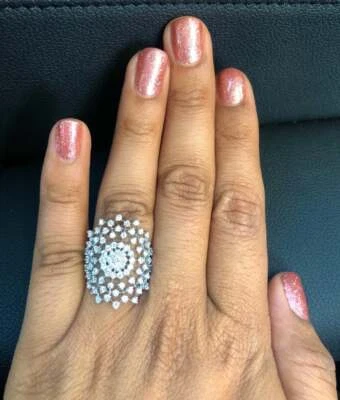 1.46CT Brilliant Round Cut Simulated Sapphire & 925 Silver Finger Sparkle Ring - Image 1 of 4