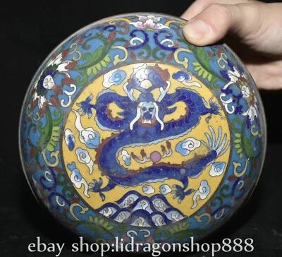 6.4" Marked Chinese Bronze Cloisonne Dynasty Flower Dragon Storage Box - Image 1 of 4
