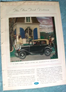 1931 31 Ford Model A Victoria Mittelklasse Mag Color Auto Werbung - "unverwechselbare Schönheit" - Bild 1 von 1
