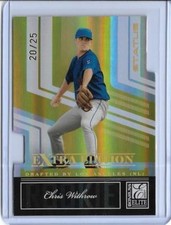 2007 DONRUSS ELITE CHRIS WITHROW DIE-CUT MIRROR GOLD CARD 96 ~ /25 MIDLAND TEXAS