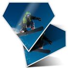 2 x Diamant Aufkleber 10 cm - Snowboarder Snowboarden Snow Ski #8113
