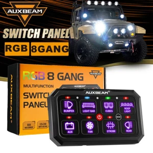 AUXBEAM RGB 8 Gang Switch Panel Light Bar Control Relay System Pickup Truck Boat - Picture 1 of 12
