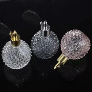 Vintage Empty Glass Perfume Bottle with Long Atomizer Airbag Spray Pump 100ml - Picture 1 of 15