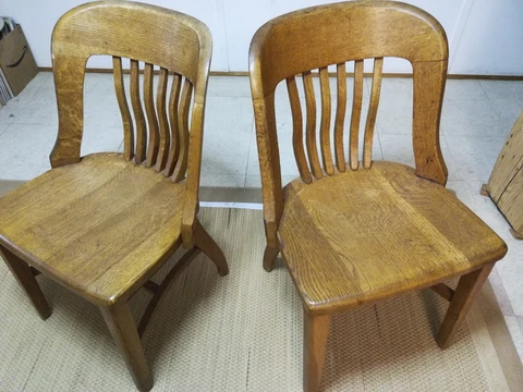 Antique Oak Desk Chair ,Solid Heavy , 2 pairs available-the price for a pair Cover