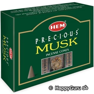 “Precious Musk” SALE Cones (1 Packet) 10 Cones HEM Brand Dhoop Incense Cones - Picture 1 of 1