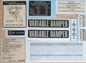 INFORMATION DECAL KIT FOR YAMAHA RD350 YPVS F1 F2 - Picture 1 of 1