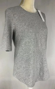 Eileen Fisher Melange Top T-Shirt PP Jersey Short Sleeve Organic Cotton Gray - Picture 1 of 11