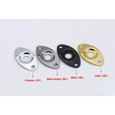 1 Piece Oval Curved Metal Jack Plate for Electric Guitar Bass - Image 1 of 4