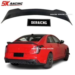 For Cadillac CT4 2020-2025 Real Carbon Fiber V Style Rear Boot Spoiler Wing Flap - Bild 1 von 23
