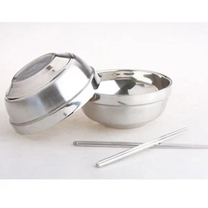2P Stainless Steel Bowl and 2P Vacuum Chopsticks Set Dish Container Kitchenware - Bild 1 von 4