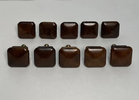 10 pc Square Wood Drawer Knob Pulls 1.5” Restoration Cabinet Kitchen Bathroom Cover