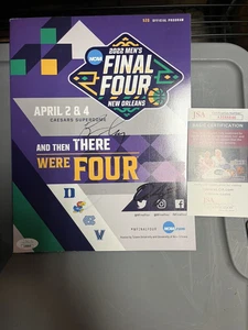 Kansas Jayhawks Ochai Agbaji Bill Self Signed 2022 Game Program JSA Cert DAMAGE - Picture 1 of 1