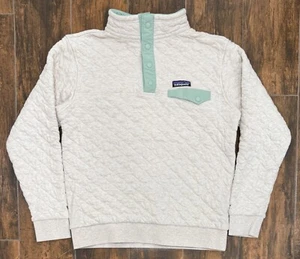 Patagonia Kids' Organic Cotton Quilt Snap-T Pullover Beige Size XXL16-18 - Picture 1 of 7