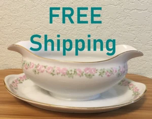 CLEARANCE *Antique? NIPPON HAND PAINTED PORCELAIN GRAVY BOAT with UNDERPLATE - Picture 1 of 10