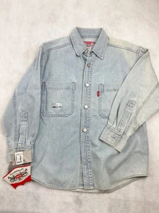VINTAGE LEVI STRAUSS DENIM BUTTON DOWN SHIRT - SIZE S - NEW OLD STOCK - Picture 1 of 9