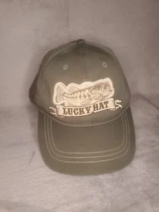Gorra de béisbol de pesca Lucky Hat ajustable con cierre a presión bajo verde - Imagen 1 de 8