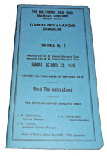 OCTOBER 1970 BALTIMORE & OHIO B&O TOLEDO INDY DIVISION EMPLOYEE TIMETABLE #2