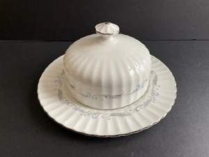 Paragon Bone China Butter Dish  Morning Blue Rose - Picture 1 of 7