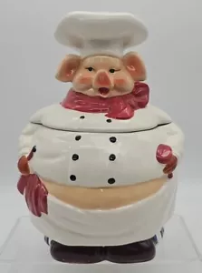 Tarro de cerámica para galletas Davco Silver Ltd Pig Chef panadero - Imagen 1 de 9