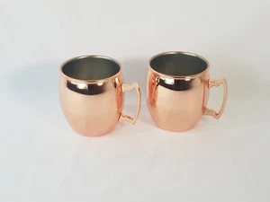 Moscow Mule Copper Mug Set of 2, Stainless Steel Drinking Cup - Picture 1 of 6