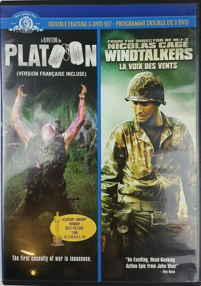 Platoon/Windtalkers (DVD-2007, 2-Disc Set-WAR-French & English-FREE SHIP CANADA - Image 1 of 4