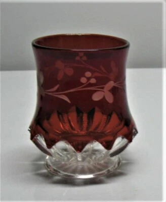 EAPG ***  ENGRAVED ZIPPER SLASH RUBY STAINED SPOONER BY DUNCAN GLASS..1890'S ERA - Image 1 of 4