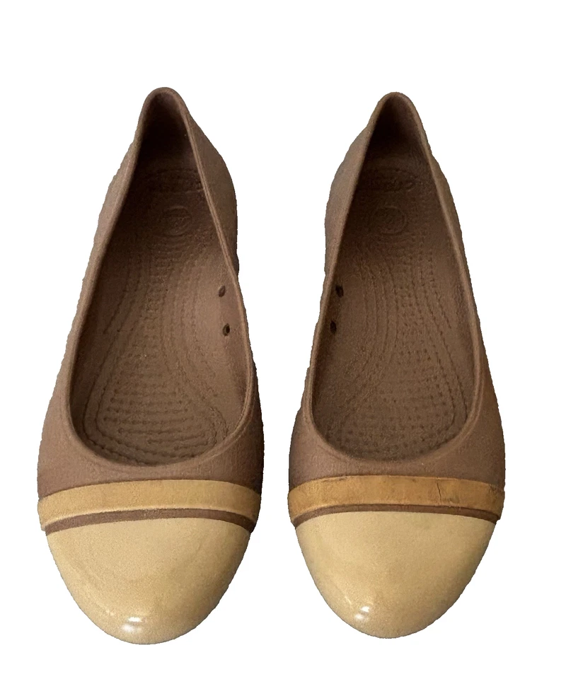 Ballerine Crocs Cap Toe Marron Beige Taille W6 US / 36 - 37 EU / 4 UK - Photo 1/4