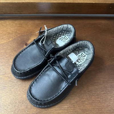 Hey Dude Wally Stretch Mono Leather Shoes in Black Youth Size YT2 - NWOB - Image 1 of 4