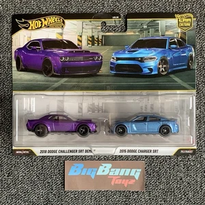 Hot Wheels 18 Dodge Challenger SRT Demon / 15 Dodge Charger SRT 2-Pack 2026-U - Picture 1 of 4