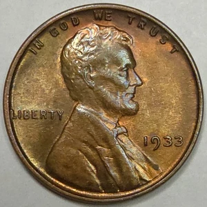 1933-P Lincoln Wheat Cent- Uncirculated RB (Lot#1) - Picture 1 of 2