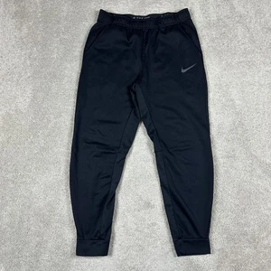 Nike Pants Mens Large Black Dri-FIT Standard Fit Joggers Athletic Swoosh Tapered - Picture 1 of 15