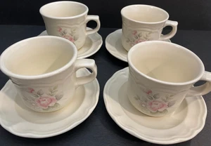 Pfaltzgraff ~ USA ~ "Tea Rose" ~ 4er Set ~ Kaffee / Teetassen & Untertassen - Bild 1 von 13