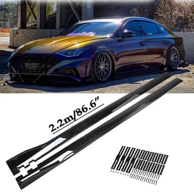 86.6''2.2M Side Skirt+Extension Spoiler Rocker Panels Lip For Hyundai Sonata+ - Image 1 of 4