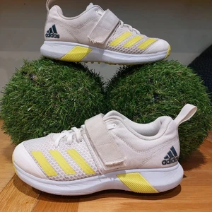 ADIDAS CRICKET SHOES ADIPOWER VECTOR WHITE-YELLOW FULL SPIKE 2021/22 - Picture 1 of 9