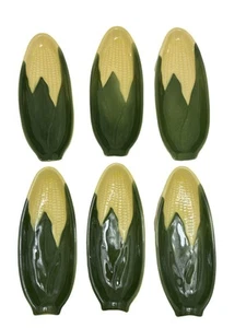 "Lote de 6 platos pintados a mano Shawnee Pottery Maíz Cob vintage 8,25""" - Imagen 1 de 5
