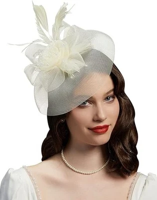 Sombreros Fascinadores Tea Party para Mujer Años 50 Prendas para la cabeza con velo Flor Cóctel con... Foto 1 de 4