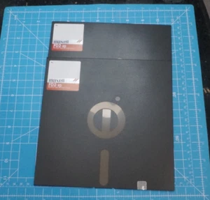 2x Maxell 5 1/4" Double Density Floppy Disk, FD2-XD UNUSED - Afbeelding 1 van 5
