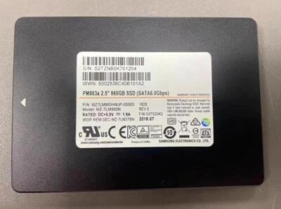 Samsung PM863a 960GB SSD 2.5" SATA 6Gb/s Solid State Drive MZ7LM960HMLJP-00005 - Image 1 of 3