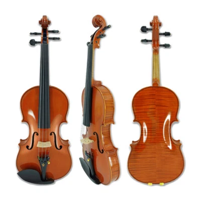 Violin 4 string 4/4 ScaleFlamed Maple Wood and Ebony Fittings Master Case - Image 1 of 4